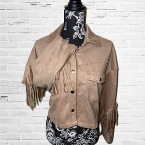 Western Tan Fringe Women's Jacket